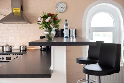 Wohnzimmer des Appartements 5